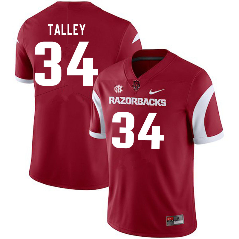 Men #34 Hunter Talley Arkansas Razorbacks College Football Jerseys Sale-Cardinal